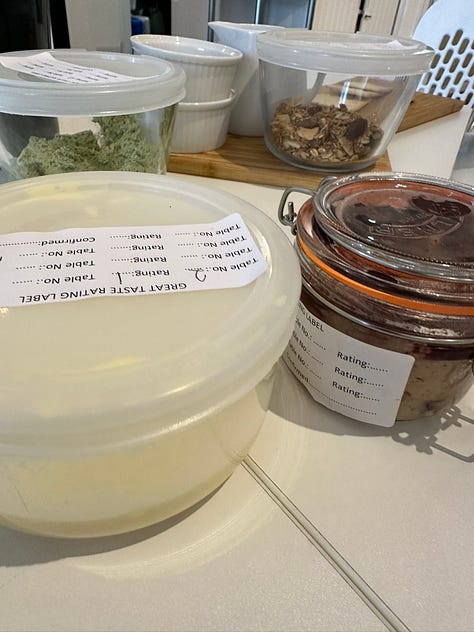 gallery of photos showing tastingcriteria judgung room and foods judged for Great Taste Awards.