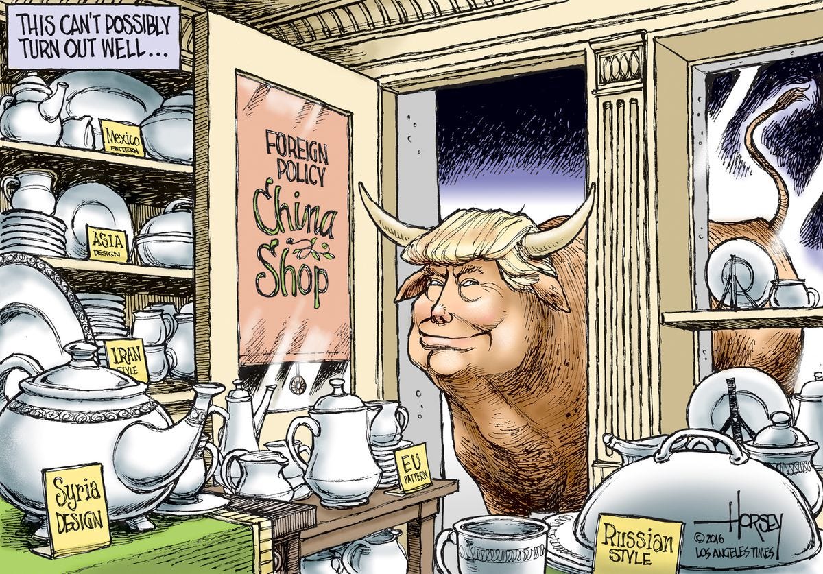 Political cartoon U.S. 2016 election Donald Trump foreign policy | The Week Political cartoon U.S. 2016 election Donald Trump foreign policy | The Week