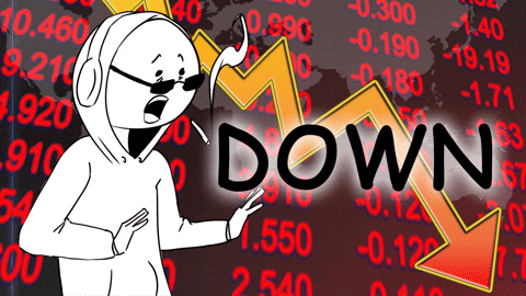 Stock market chart falling