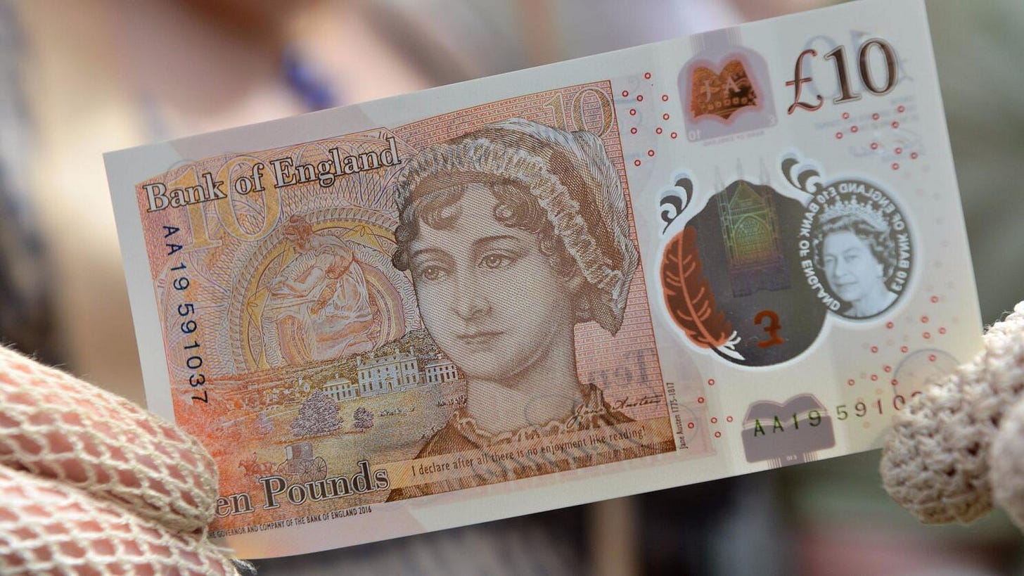 Jane Austen's 10-pound bank note, not without irony, is revealed - Los Angeles Times Jane Austen's 10-pound bank note, not without irony, is revealed - Los Angeles Times