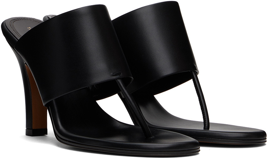 The Row Black Signum Heeled Sandals