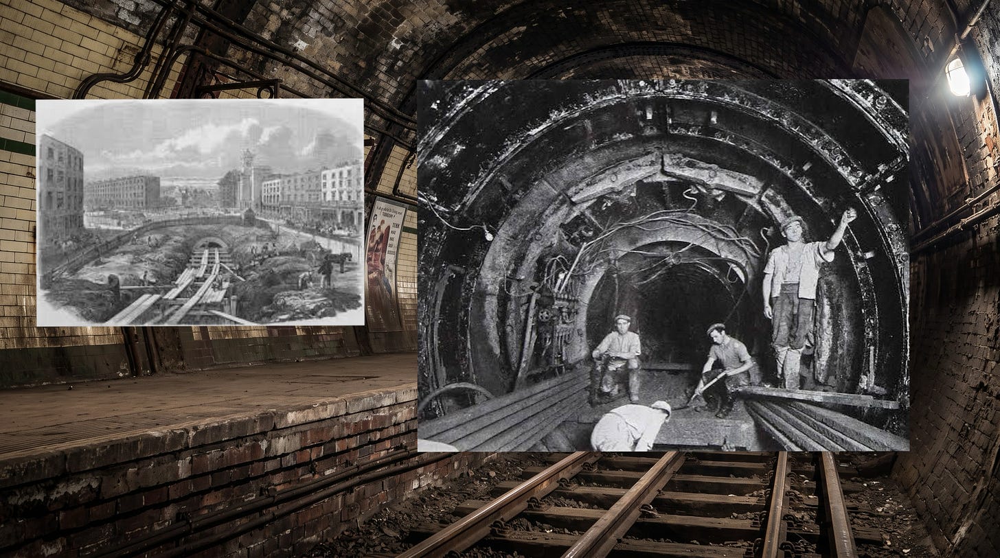 Photos from the construction of the underground