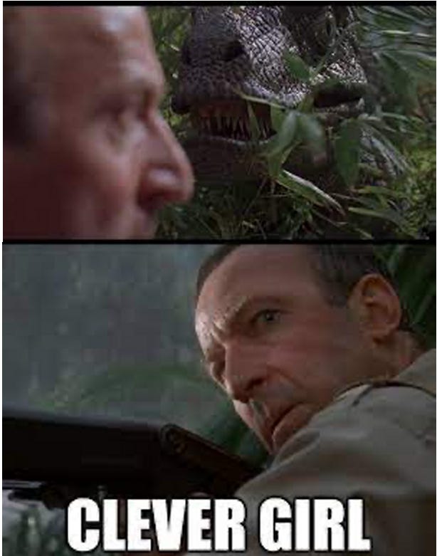 Movie Quote Sew On Patch Raptor Patch - Jurassic Park Clever Girl
