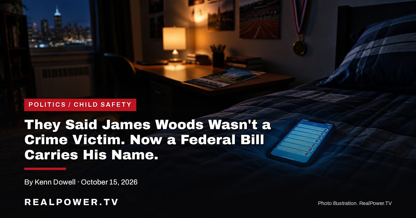 They Said James Woods Wasn't a Crime Victim. Now a Federal Bill Carries His Name. They Said James Woods Wasn't a Crime Victim. Now a Federal Bill Carries His Name.