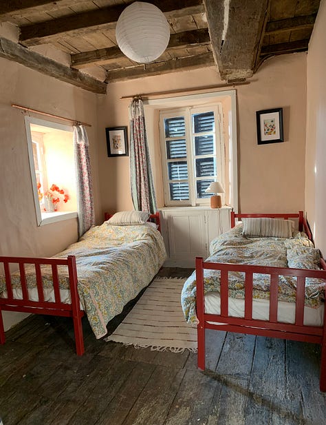 The interior of an old cottage