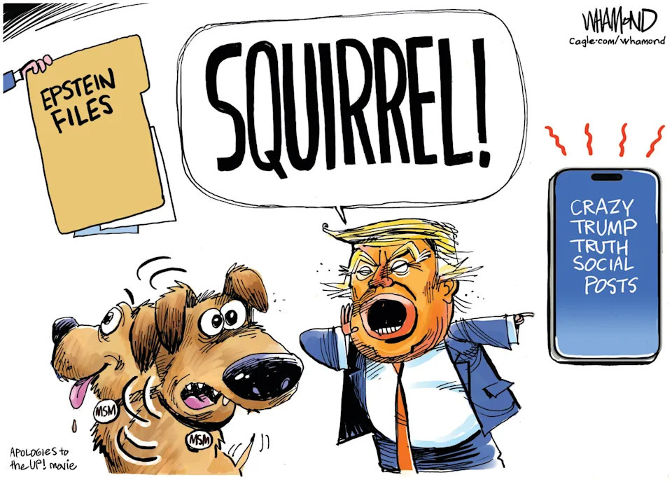 5 editorial cartoons about Donald Trump and Jeffrey Epstein