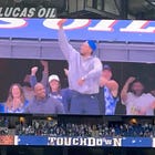 Tyrese Haliburton enjoys Colts opener and dances on jumbotron, then attends Fever win | VIDEO