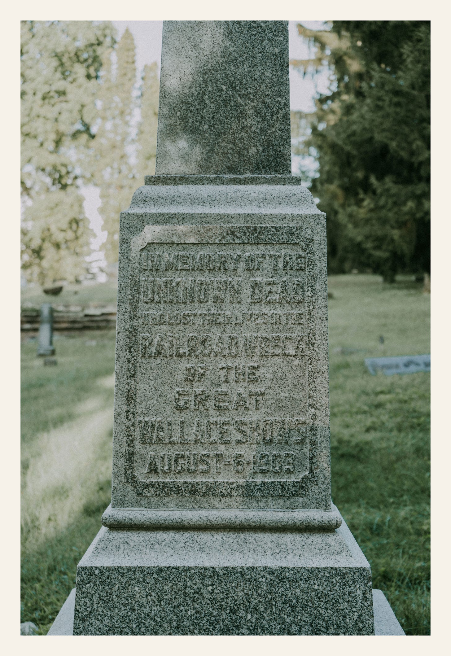 Great Wallace Circus Train Wreck Obelisk
