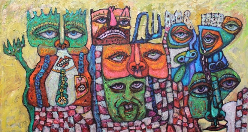 A group of colorful faces

Description automatically generated