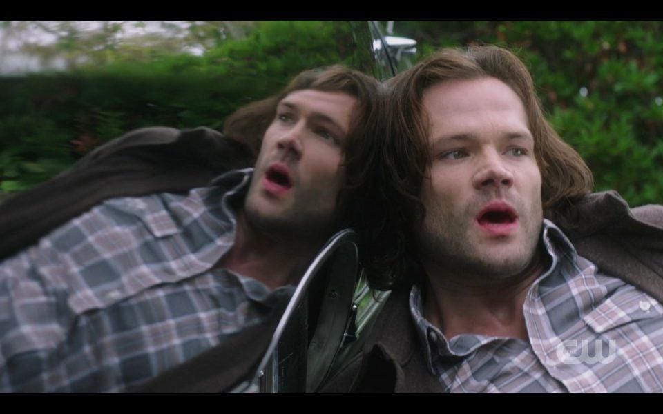 Sam Winchester knocked down by mom witch SPN 1506 Sam Winchester knocked down by mom witch SPN 1506