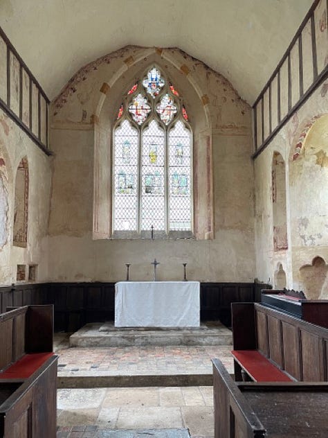 Medieval paintings inside Hailes church