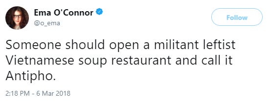 Screenshot of a funny tweet about pho Screenshot of a funny tweet about pho