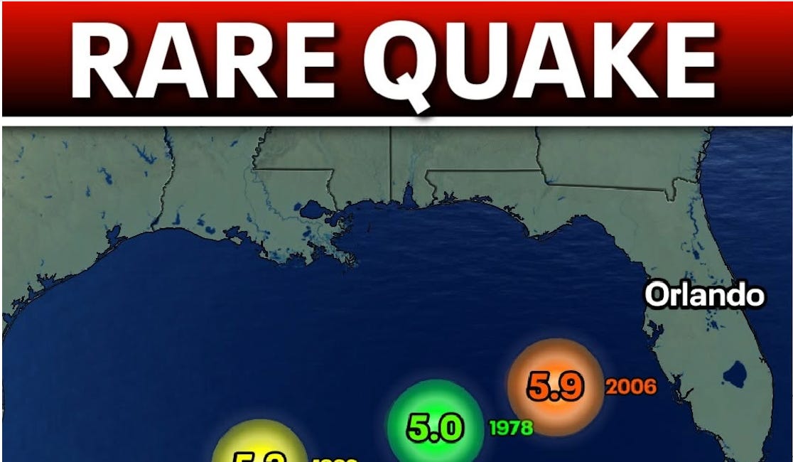 Rare Gulf Earthquake Felt Across Florida, Becomes Second-Strongest Ever Recorded in Gulf Waters
