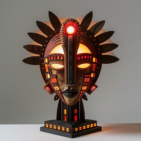 Dog, lamp, meadow - Aftofuturism