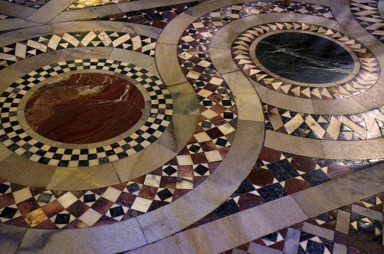 detail of inlaid floor detail of inlaid floor