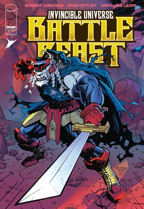 A comic book cover with a cartoon character holding a sword

AI-generated content may be incorrect.