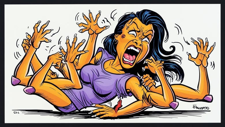 A cartoon of a person with her arms out

AI-generated content may be incorrect.