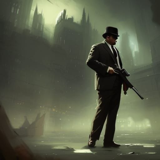 Al Capone with a  gun

