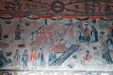 Dahuting tomb banquet scene, mural detail, Eastern Han Dynasty - PICRYL ...