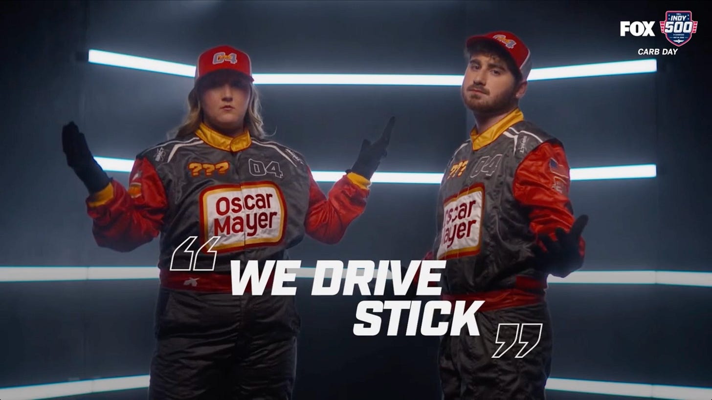 The Corn Dog team with a graphic that says "We Drive Stick" The Corn Dog team with a graphic that says "We Drive Stick"