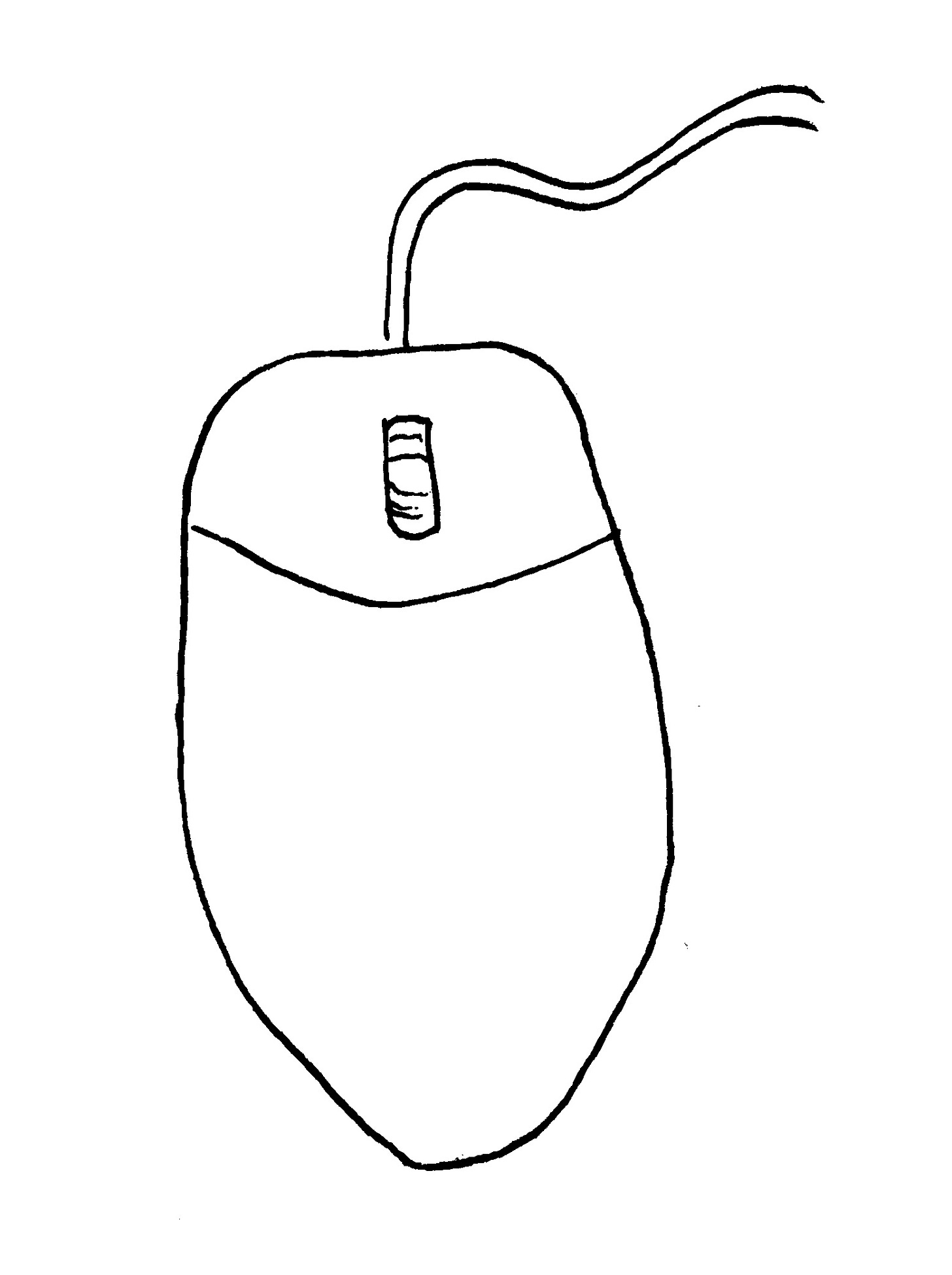 a simple line drawing of a computer mouse a simple line drawing of a computer mouse