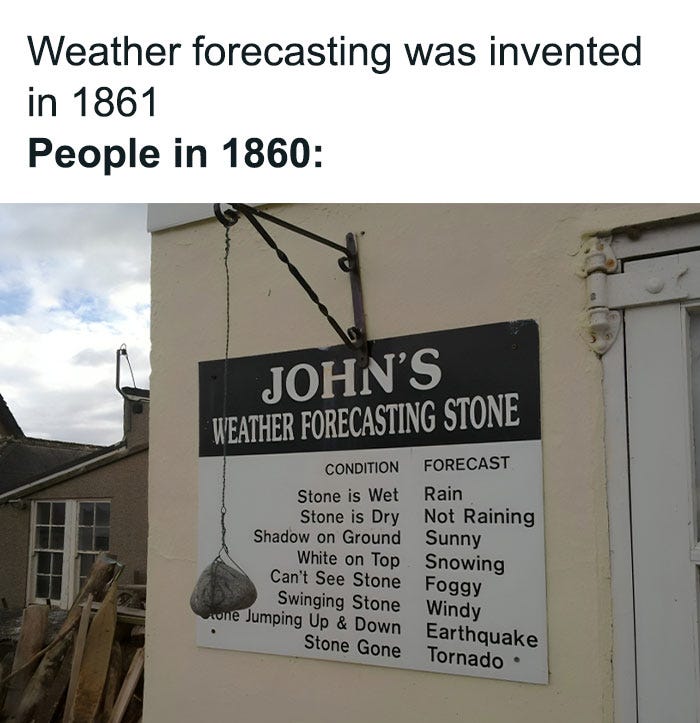 Weather forecasting stone with humorous conditions and forecasts, showcasing a funny physics meme. Weather forecasting stone with humorous conditions and forecasts, showcasing a funny physics meme.