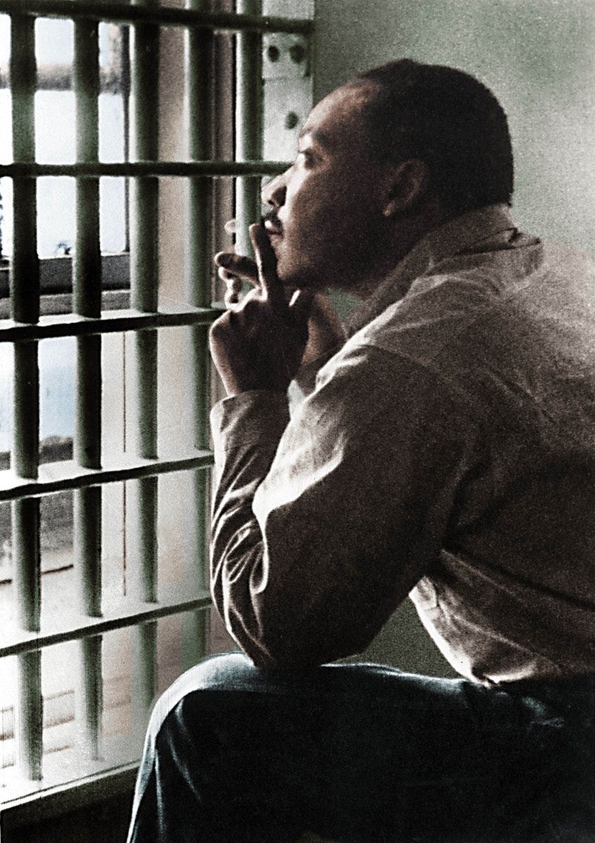 Smithsonian Channel على X: "#OnThisDay in 1963, Martin Luther King Jr. was  arrested following a nonviolent demonstration. During his eleven days in  jail, MLK wrote his famous “Letter from a Birmingham Jail.”
