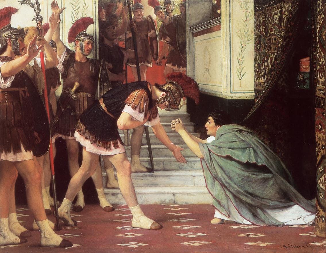 Proclaiming Claudius Emperor, by Sir Lawrence Alma-Tadema, 1867
