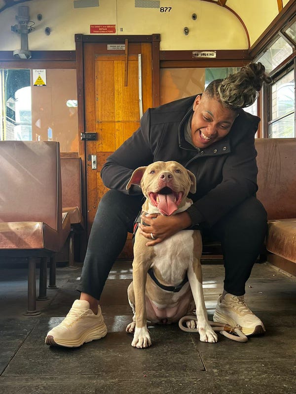 Azure Antoinette and her service dog Bella are reunited after 2 years of bureaucratic red tape