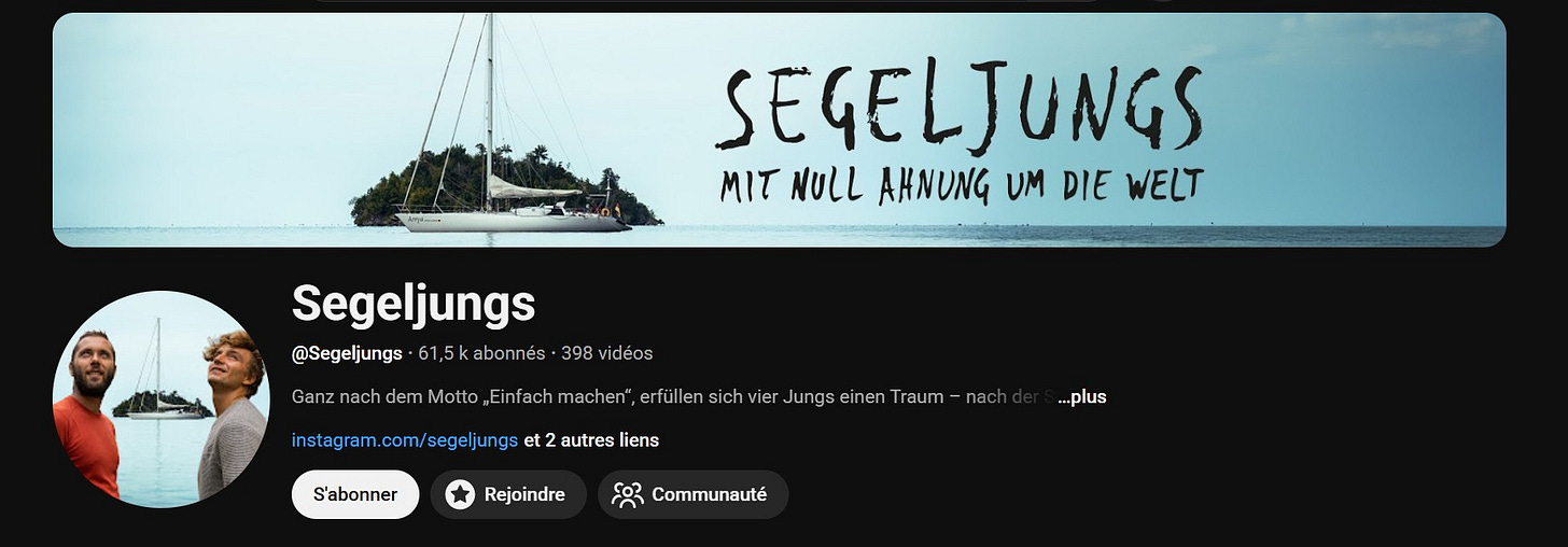 La chaine Youtube des Sailing Boys La chaine Youtube des Sailing Boys