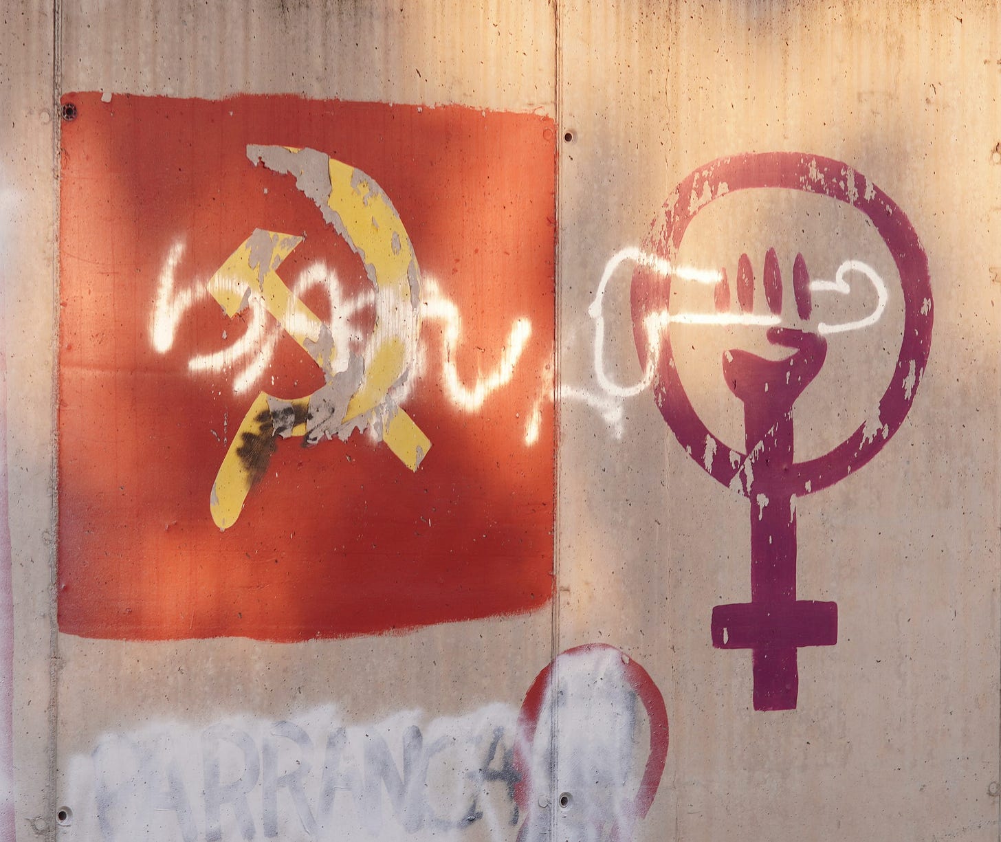 Grafitti representing the intersection between politics and penises