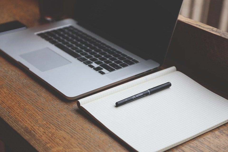 Desk, Laptop, Notebook, Pen, Workspace, Workplace