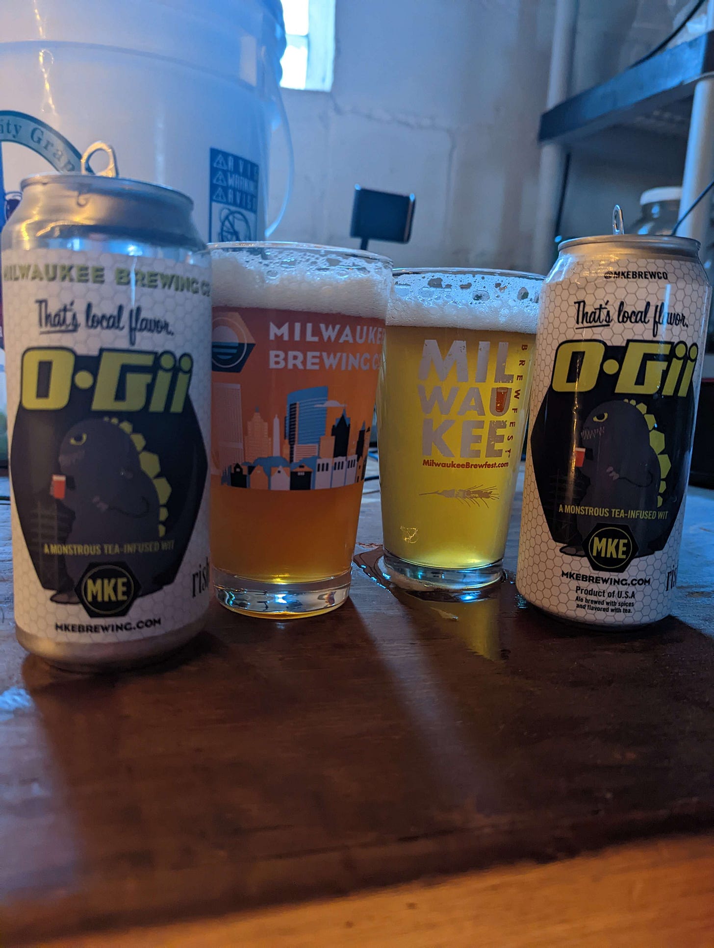 Two of the same beer, but one is a significantly darker color Two of the same beer, but one is a significantly darker color