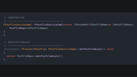 Service and Repo interfaces and implementations. Profile Model and example json