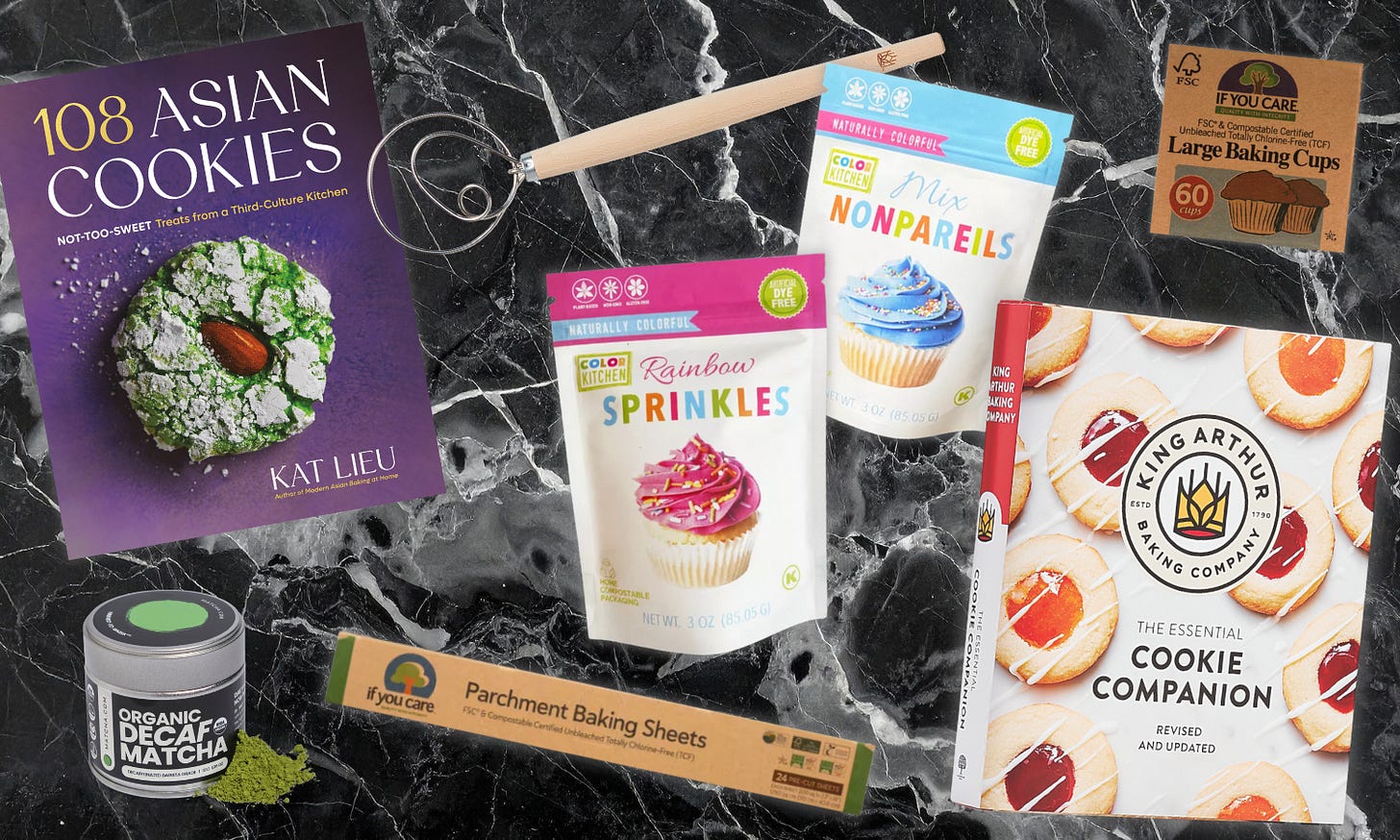 Sprinkles, 108 Asian Cookies, and matcha.