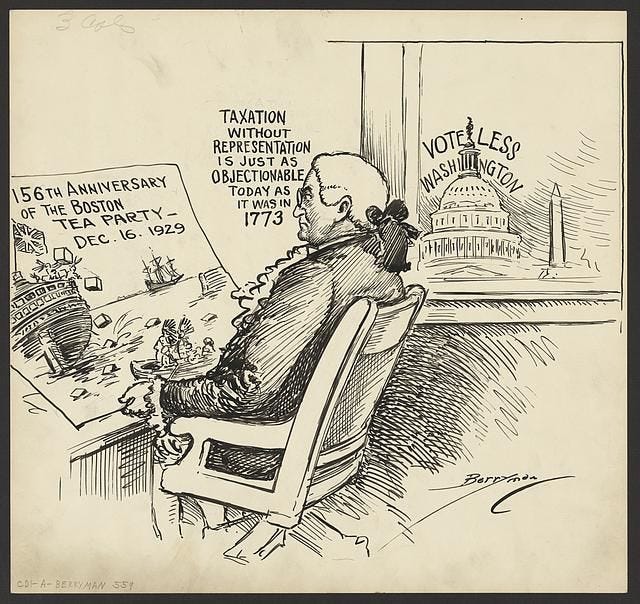 May be an illustration of text that says 'TAXATION WITHOUT REPRESENTATION ISJUSTAS IS JUST AS OBJECTIONABLE TODAYAS AS IT WAS IN 1773 156TH ANNIVERSARY OF THE BOSTON PARTY- TEA DEC DEC.16.1929 16.1929 61 1929 OTEM WASHILI VOTELES LESS የእሺን CO-A-BELYMANS BETEAAM 551'