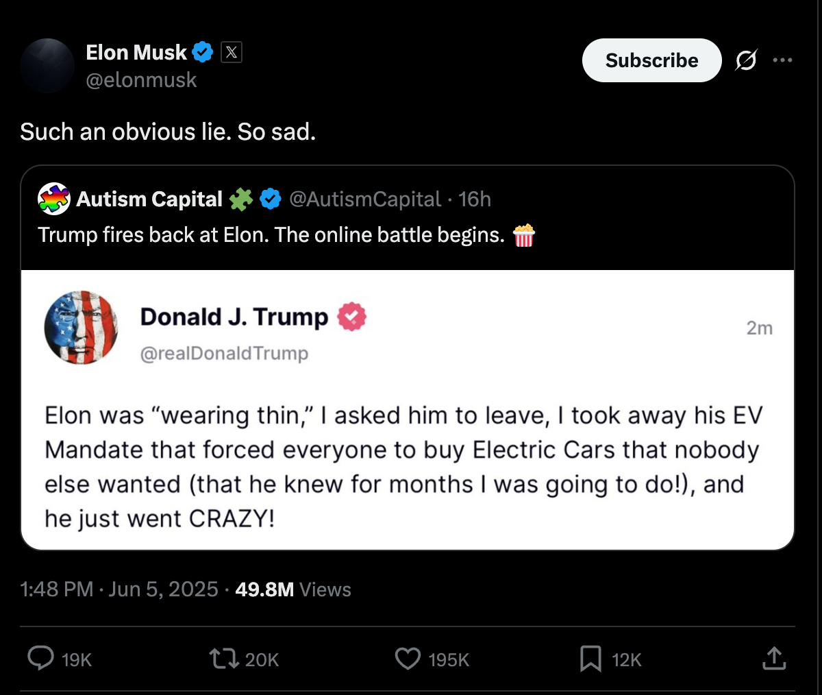 Elon: Such an obvious lie. So sad.