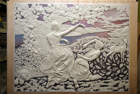 oil on paper sculpture