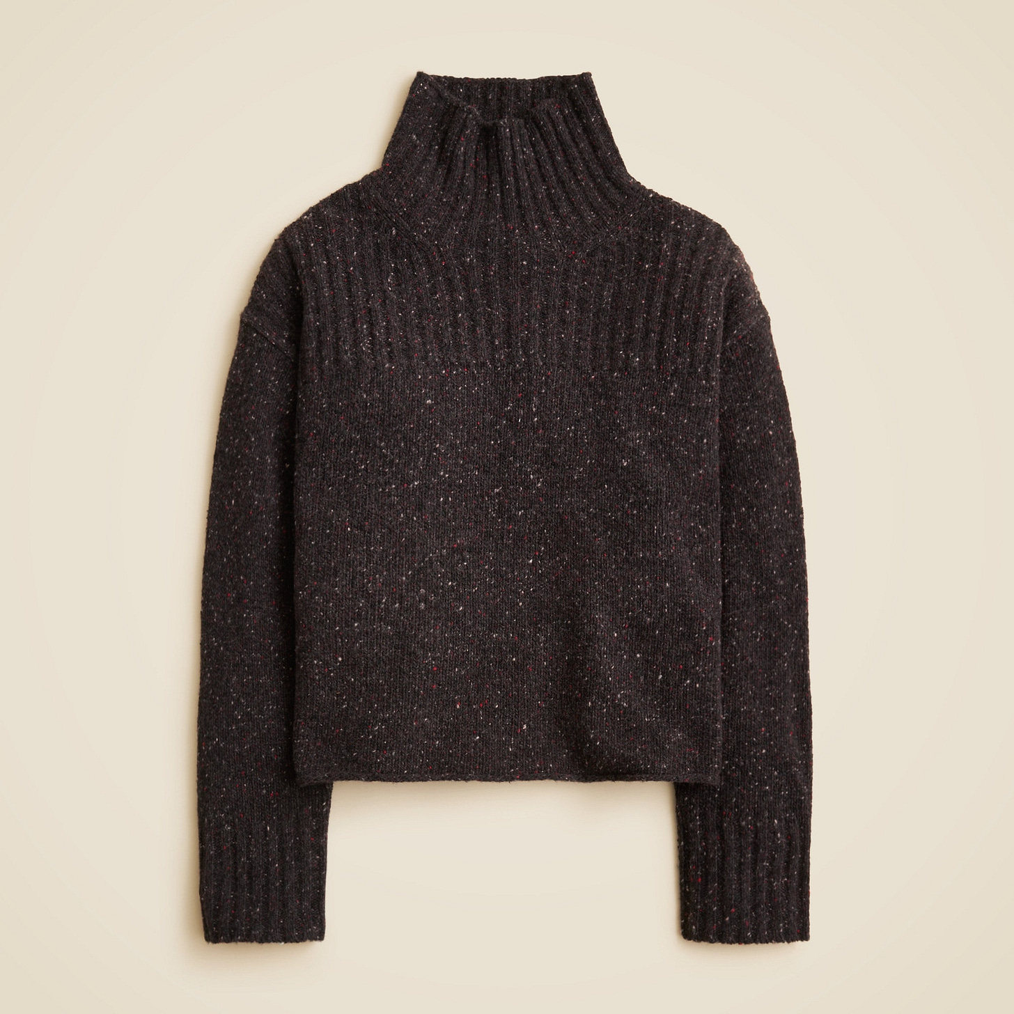 Ribbed turtleneck sweater in donegal wool blend Ribbed turtleneck sweater in donegal wool blend