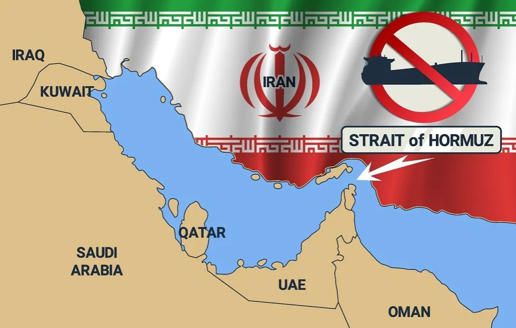 Carte du golfe Persique montrant l’Iran au nord et les États du Golfe au sud, avec le détroit d’Ormuz indiqué comme point de passage maritime stratégique entre le golfe Persique et l’océan Indien.