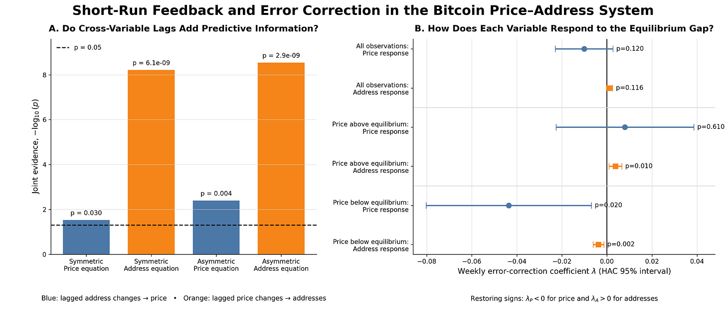 Feedback and error correction in price-address power law