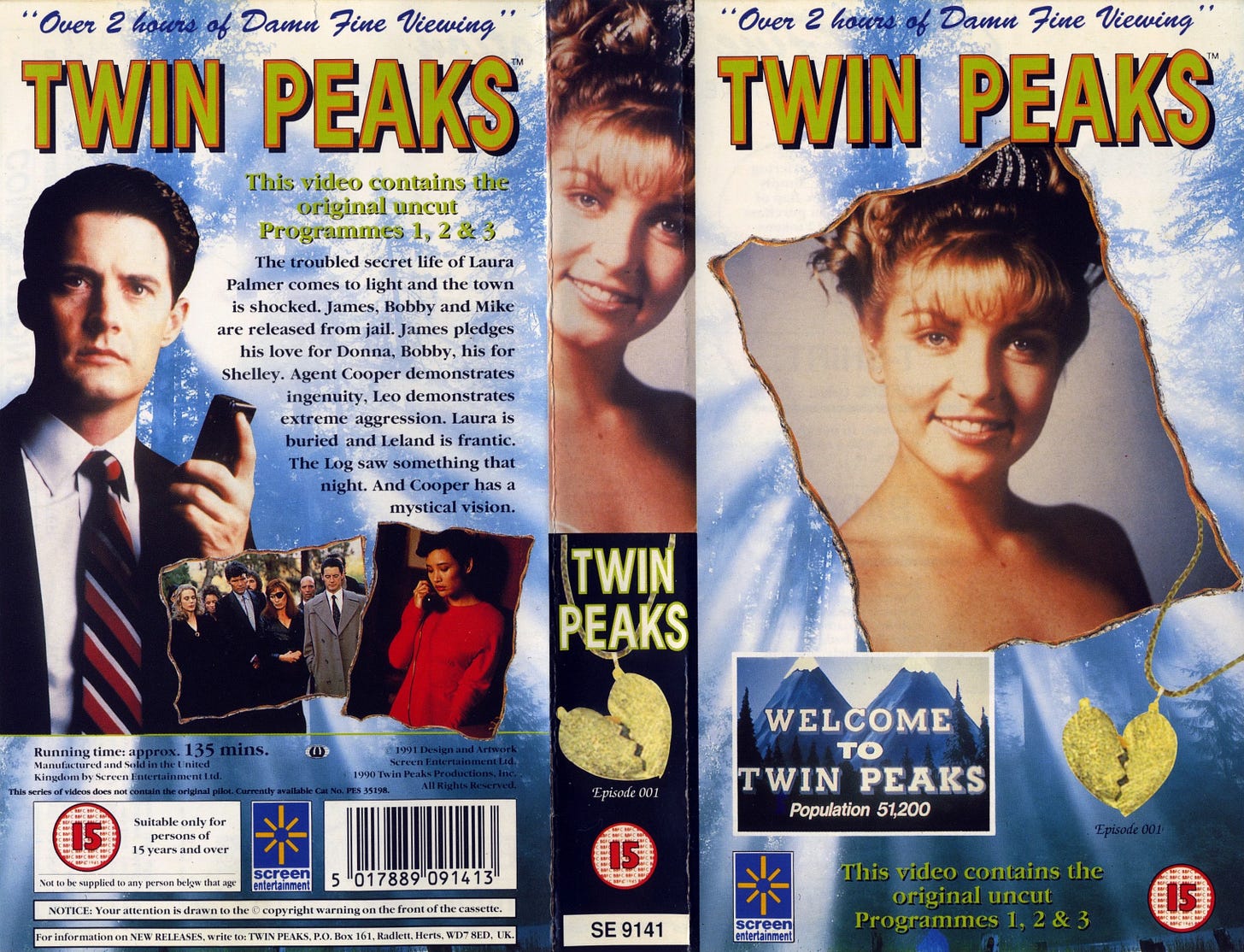 UK VHS sleeve to the first volume of Twin Peaks