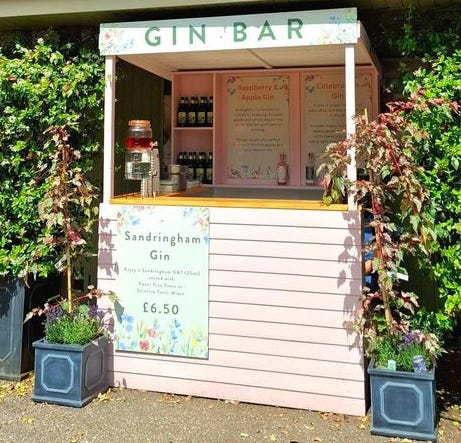 King Charles' pink gin bar