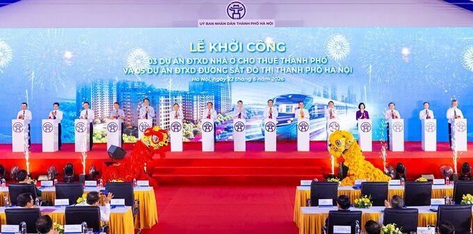 Hà Nội khởi công 5 tuyến đường sắt đô thị tiếp theo do Ban Quản lý đường sắt đô thị Hà Nội làm chủ đầu tư, liên danh Vinhomes - VinSpeed làm tổng thầu EPC. Ảnh: VinSpeed Hà Nội khởi công 5 tuyến đường sắt đô thị tiếp theo do Ban Quản lý đường sắt đô thị Hà Nội làm chủ đầu tư, liên danh Vinhomes - VinSpeed làm tổng thầu EPC. Ảnh: VinSpeed