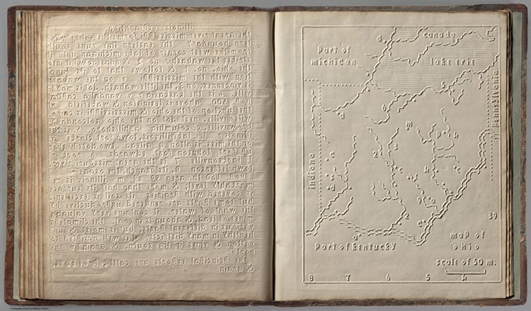 Atlas showing the state of Michigan using Bold Line Type, courtesy David Rumsey Map Collection