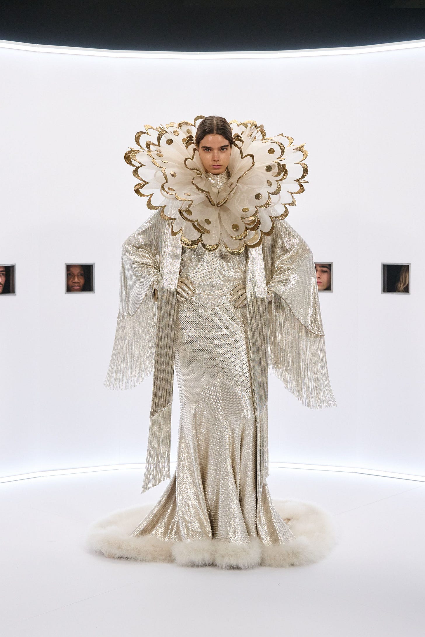 Image may contain Chaneil Kular Clothing Dress Person Costume Fashion Formal Wear Gown Wedding and Wedding Gown