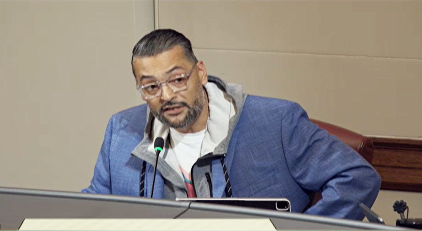 Oakland Police Commission chair Ricardo Garcia Acosta, expressing disappointment about Police Chief Floyd Mitchell’s resignation on October 9, 2025. (Image source: City of Oakland)