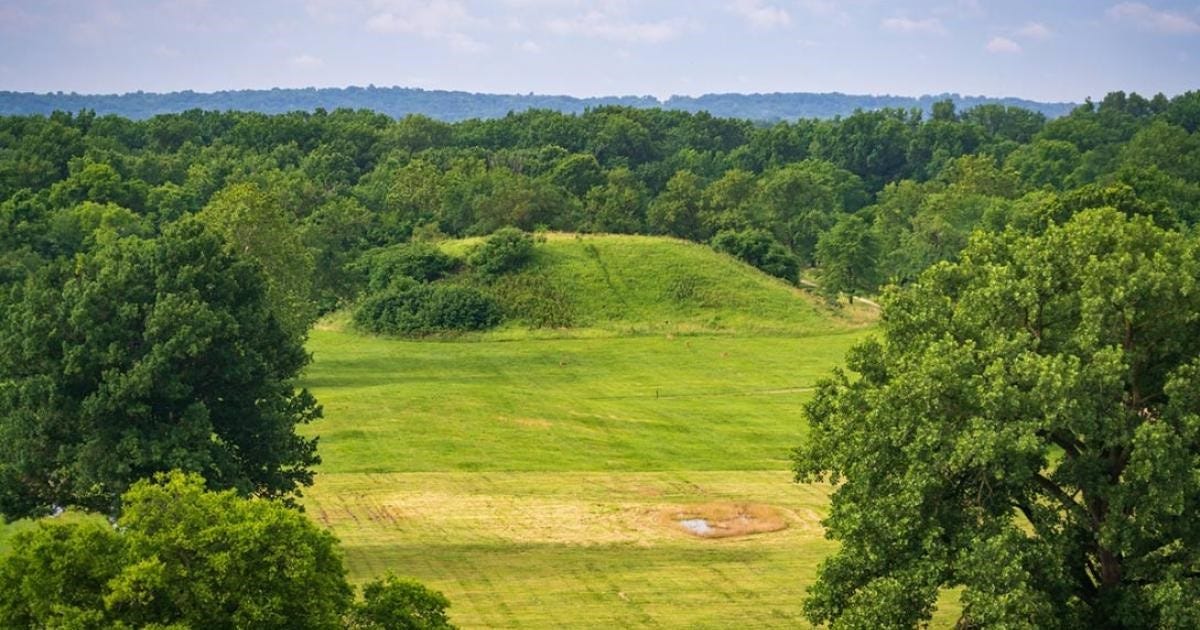 View of Cahokia Mounds State Historic Site. Source: Zack Frank / Adobe Stock By Nathan Falde View of Cahokia Mounds State Historic Site. Source: Zack Frank / Adobe Stock By Nathan Falde