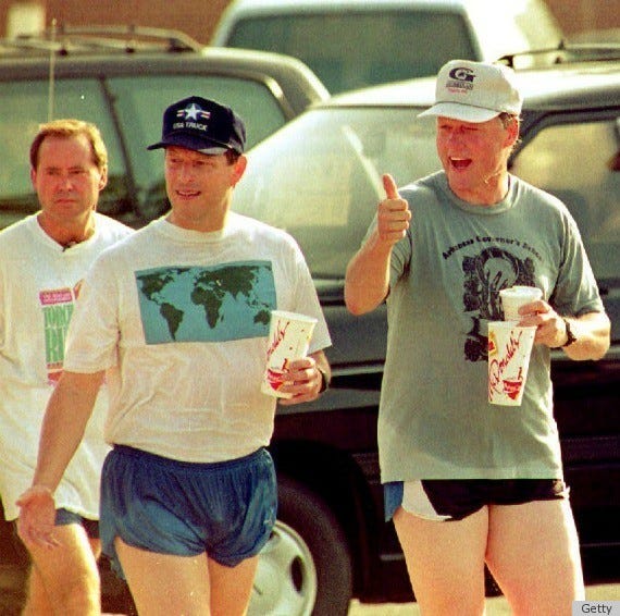 Bill Clinton And Al Gore Go Jogging In Embarrassing '90s Pics (PHOTOS) | HuffPost Life Bill Clinton And Al Gore Go Jogging In Embarrassing '90s Pics (PHOTOS) | HuffPost Life