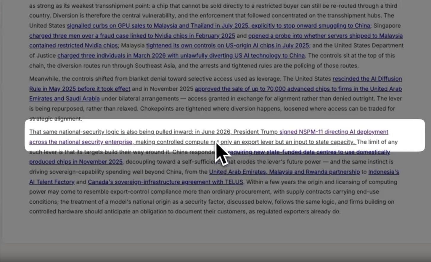 The same dashboard in review mode, with the page dimmed except for one
paragraph containing an underlined proposed insertion The same dashboard in review mode, with the page dimmed except for one
paragraph containing an underlined proposed insertion